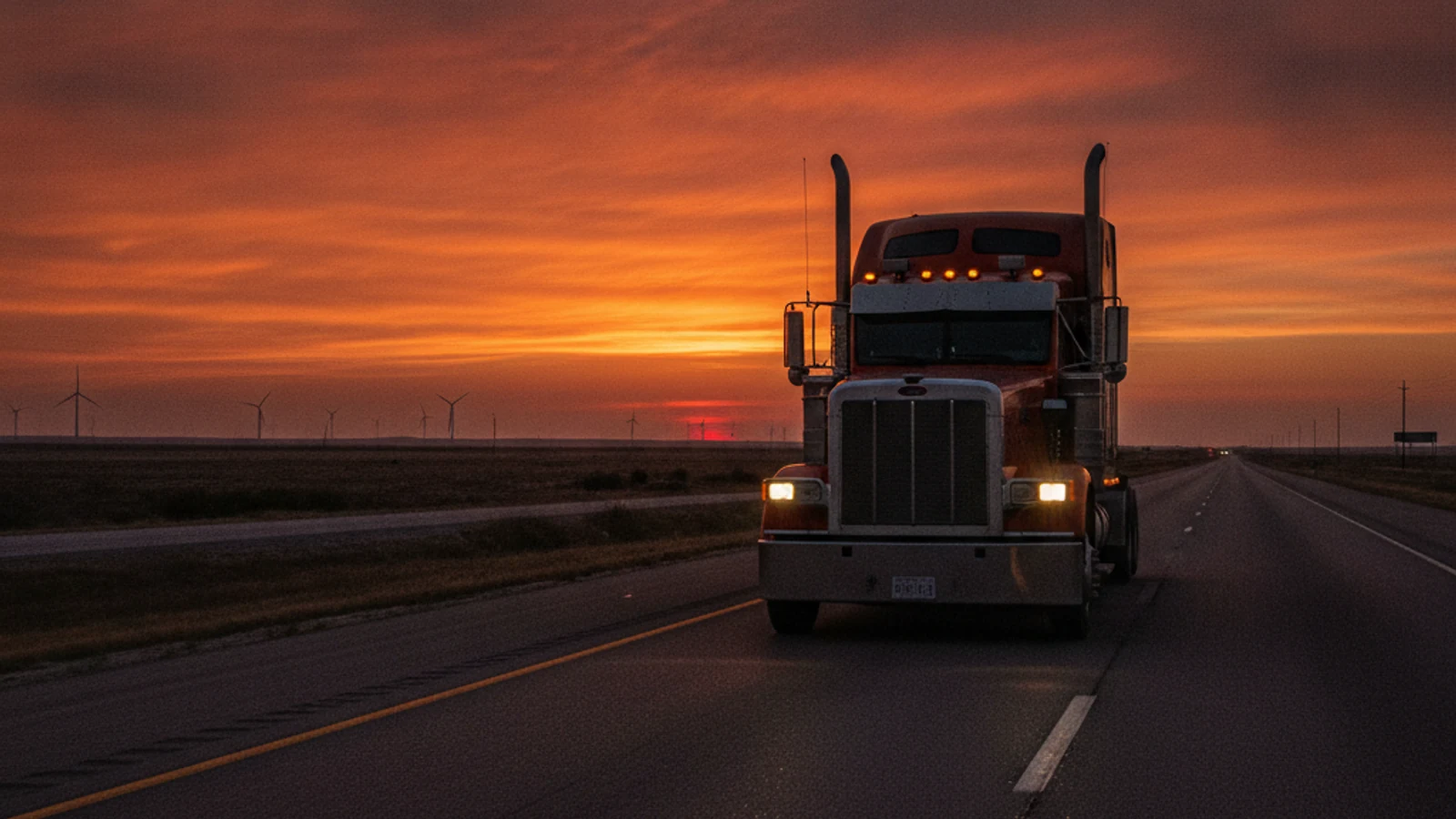 Austin truck accident lawyer 24/7 — 18-wheeler on a Texas interstate